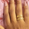 Bague "Double Croisée Dorée"
