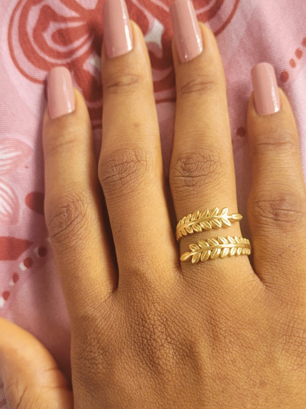 13 Bague "Double Croisée Dorée"