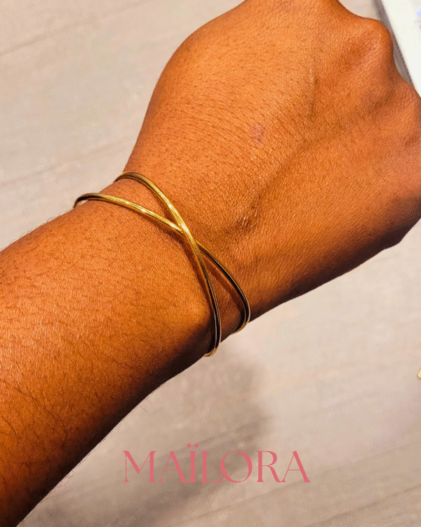 3 Bracelet Jonc "Entrelacs Dorés"